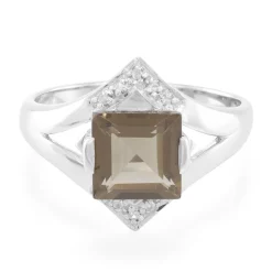 Rauchquarz-Silberring