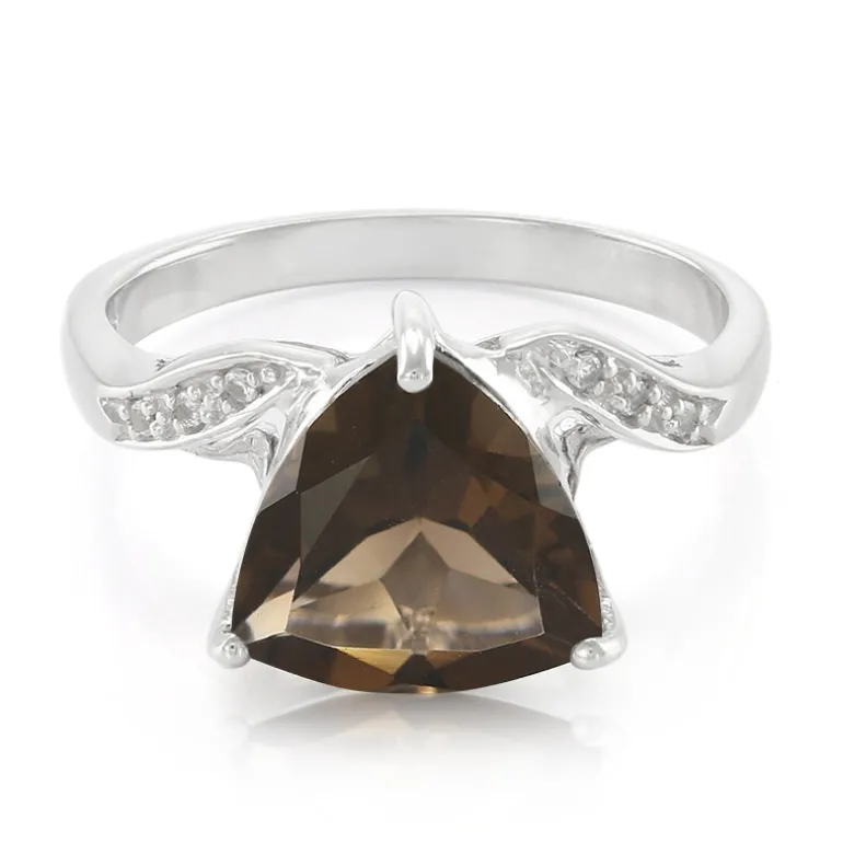 Rauchquarz-Silberring