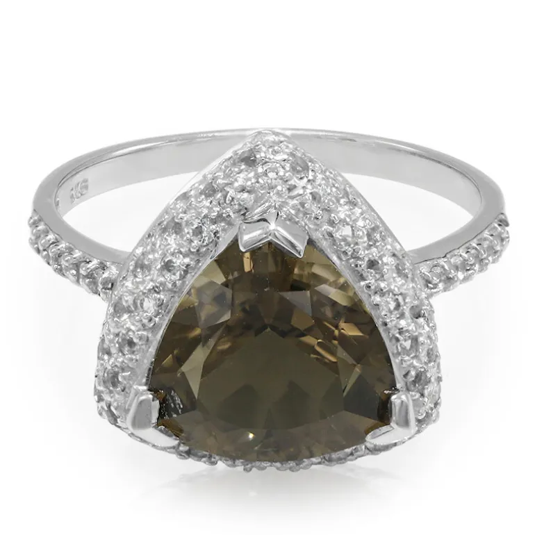 Rauchquarz-Silberring