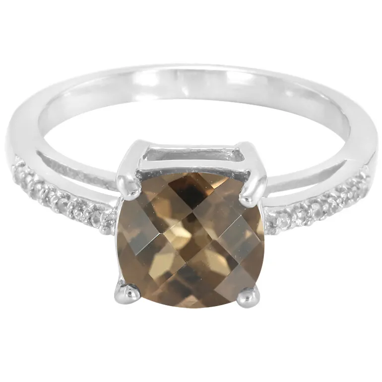 Rauchquarz-Silberring