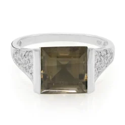 Rauchquarz-Silberring