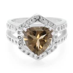 Rauchquarz-Silberring