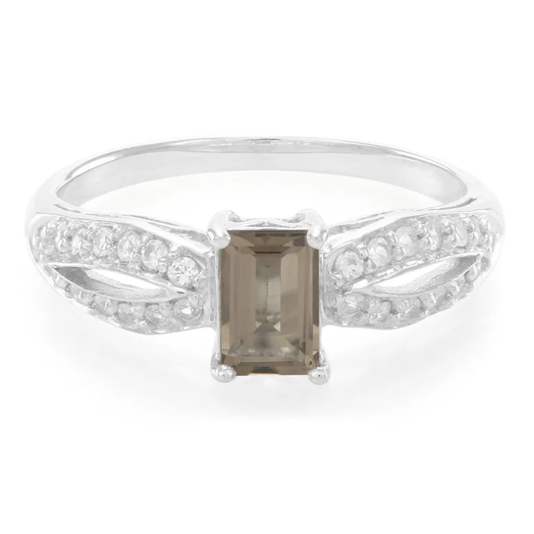 Rauchquarz-Silberring