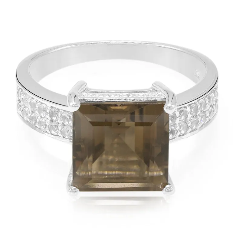 Rauchquarz-Silberring