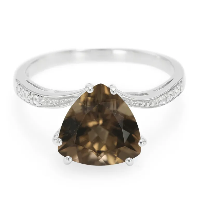 Rauchquarz-Silberring