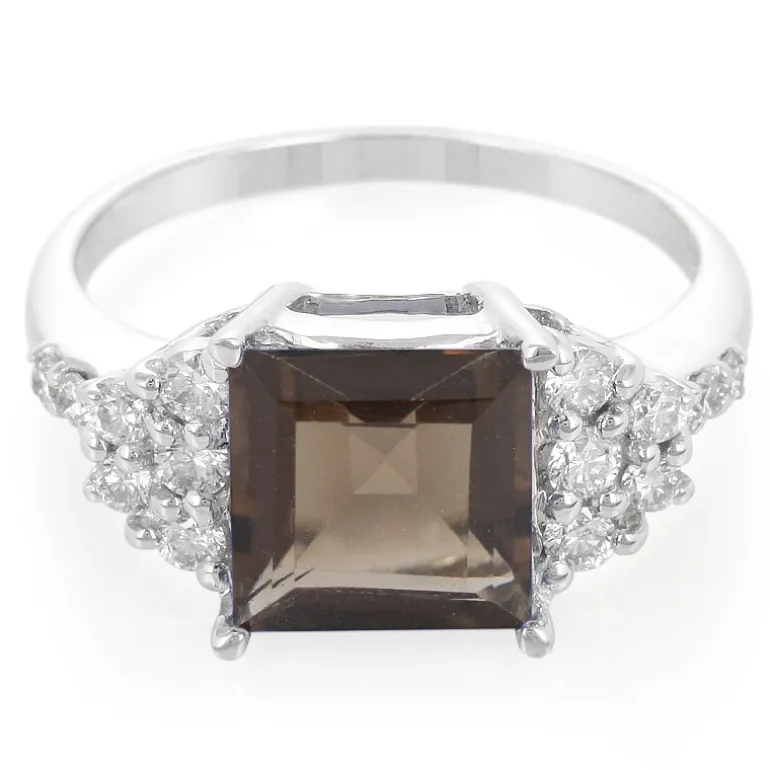 Rauchquarz-Silberring