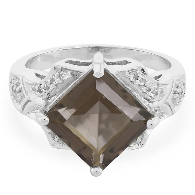 Rauchquarz-Silberring