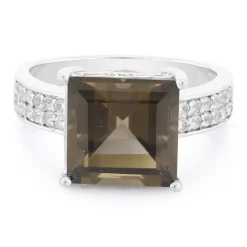 Rauchquarz-Silberring