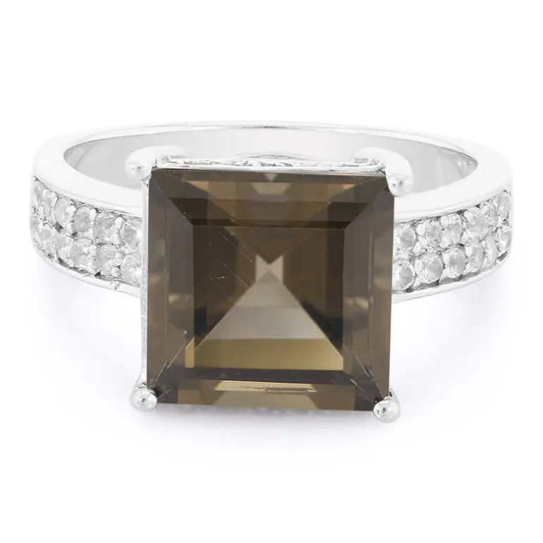 Rauchquarz-Silberring