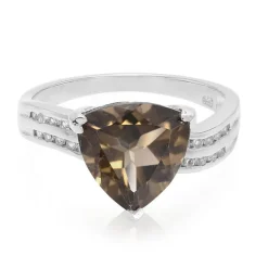 Rauchquarz-Silberring