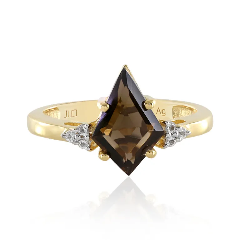 Rauchquarz-Silberring