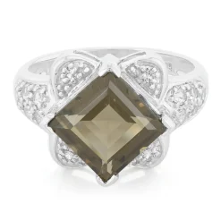 Rauchquarz-Silberring