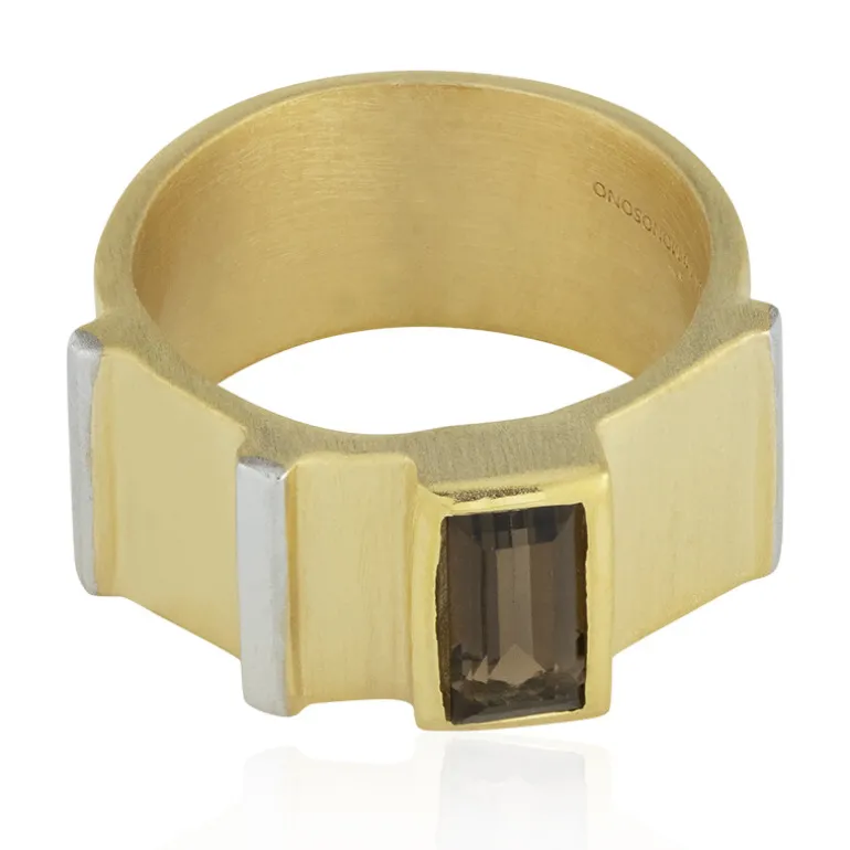 Rauchquarz-Silberring