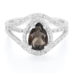 Rauchquarz-Silberring