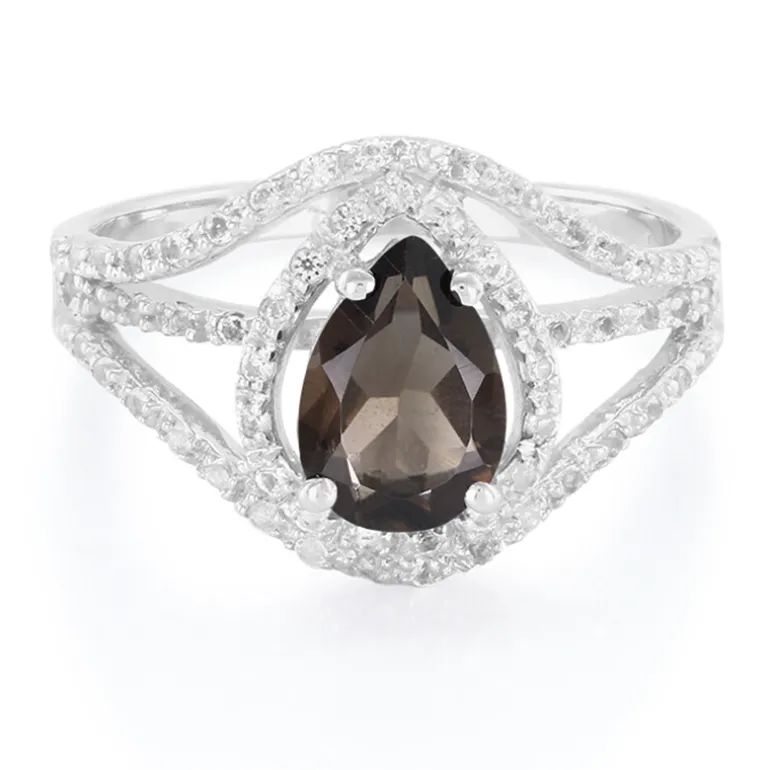 Rauchquarz-Silberring