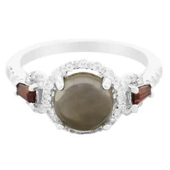 Rauchquarz-Silberring