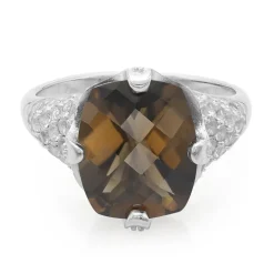 Rauchquarz-Silberring