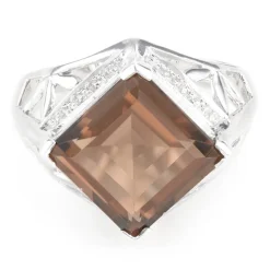 Rauchquarz-Silberring