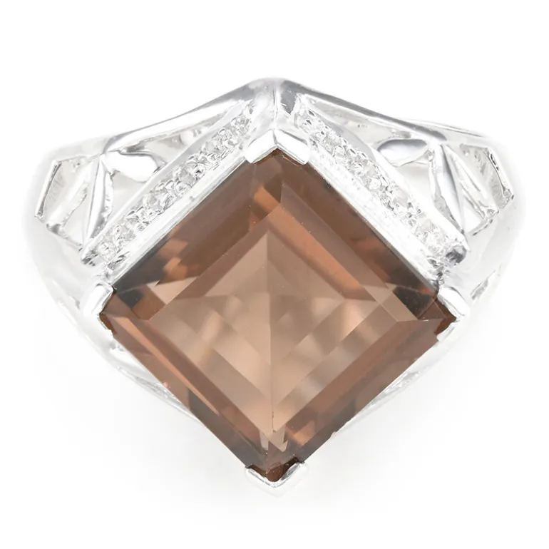 Rauchquarz-Silberring