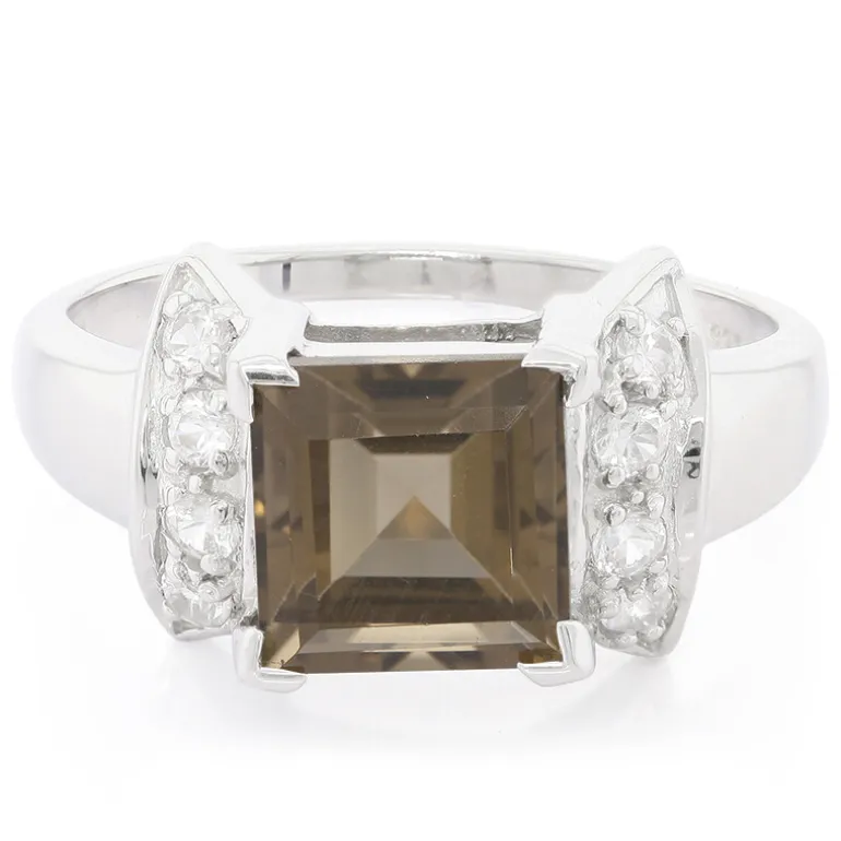 Rauchquarz-Silberring