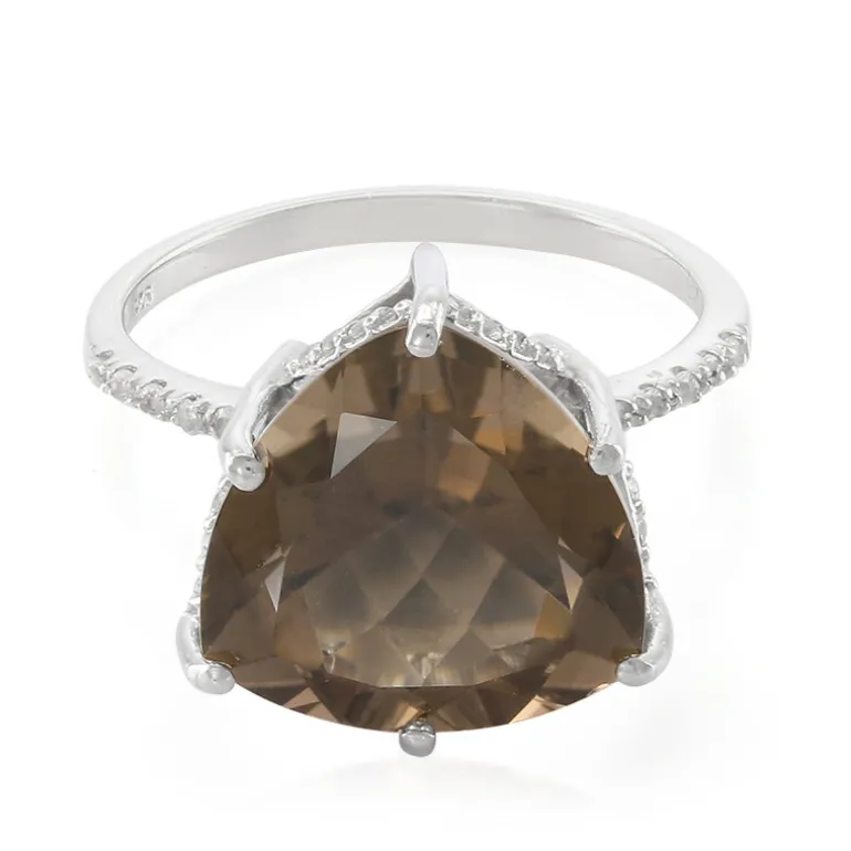 Rauchquarz-Silberring