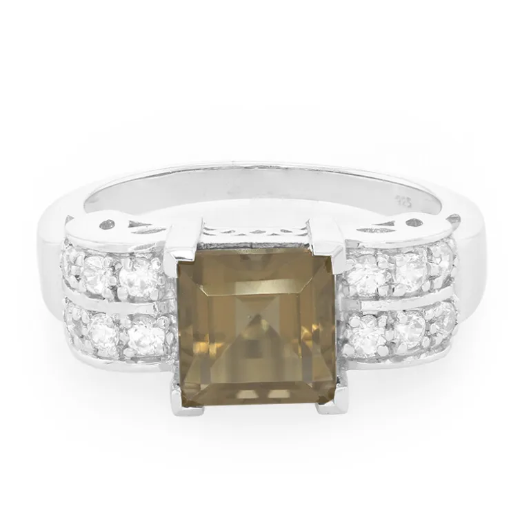 Rauchquarz-Silberring