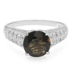 Rauchquarz-Silberring