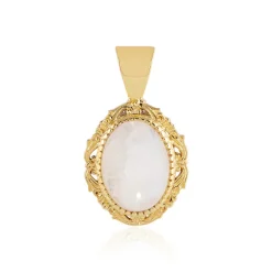 Regenbogen-Mondstein-Messinganhänger (Juwelo Style)