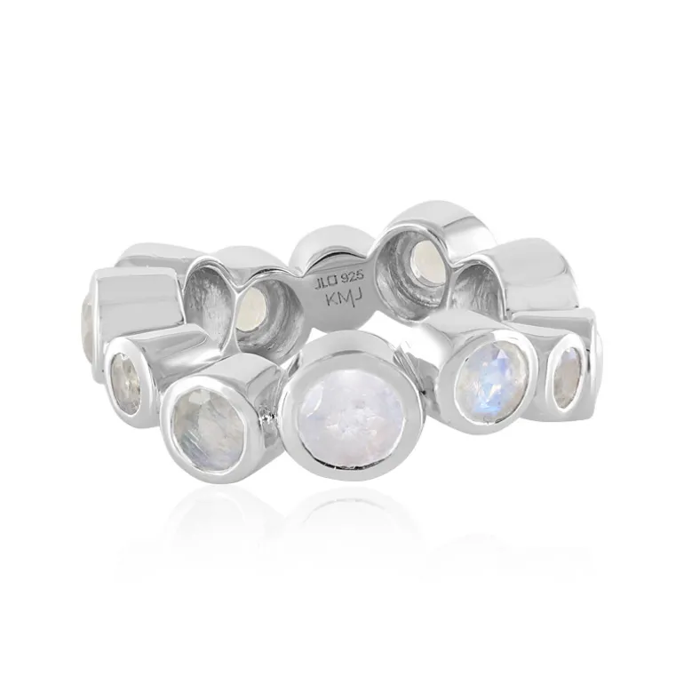 Regenbogen-Mondstein-Silberring (KM by Juwelo)