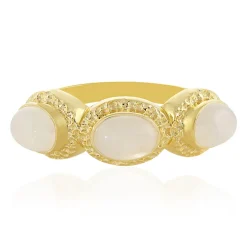 Regenbogen-Mondstein-Silberring