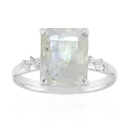 Regenbogen-Mondstein-Silberring