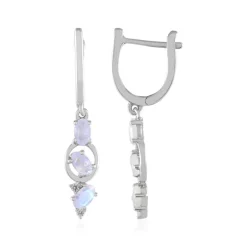 Regenbogen-Mondstein-Silberohrringe