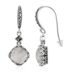 Regenbogen-Mondstein-Silberohrringe (Annette classic)