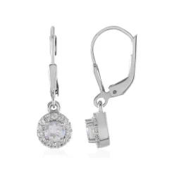 Regenbogen-Mondstein-Silberohrringe