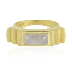 Regenbogen-Mondstein-Silberring