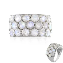 Regenbogen-Mondstein-Silberring