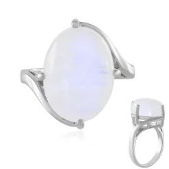 Regenbogen-Mondstein-Silberring