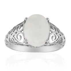 Regenbogen-Mondstein-Silberring