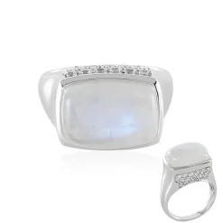 Regenbogen-Mondstein-Silberring (KM by Juwelo)