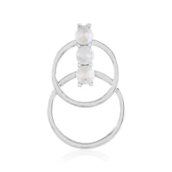 Regenbogen-Mondstein-Silberanhänger