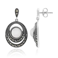 Regenbogen-Mondstein-Silberohrringe (Annette classic)