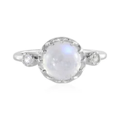 Regenbogen-Mondstein-Silberring