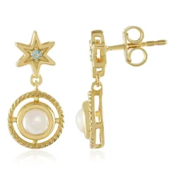 Regenbogen-Mondstein-Silberohrringe