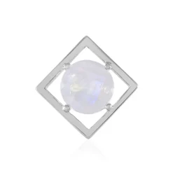 Regenbogen-Mondstein-Silberanhänger