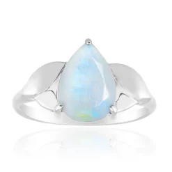 Regenbogen-Mondstein-Silberring