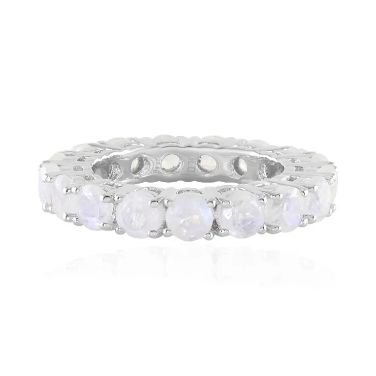 Regenbogen-Mondstein-Silberring