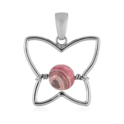 Rhodochrosit-Silberanhänger