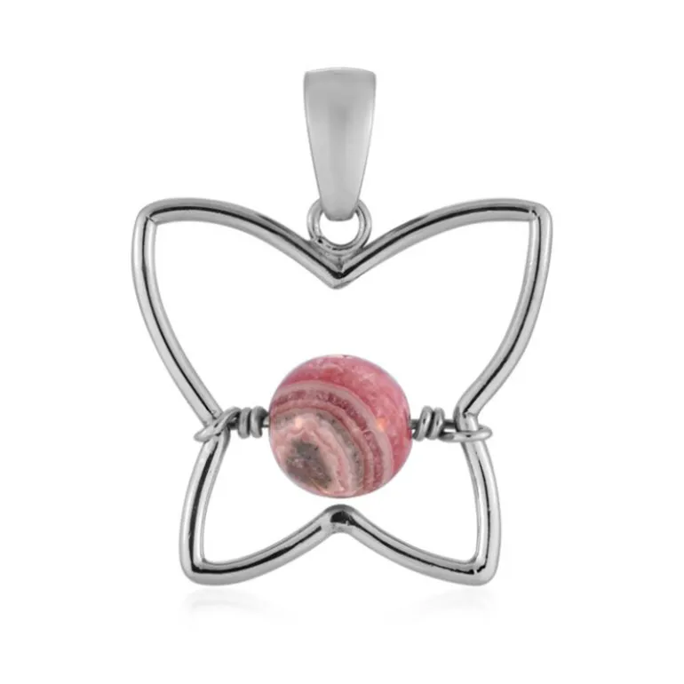 Rhodochrosit-Silberanhänger