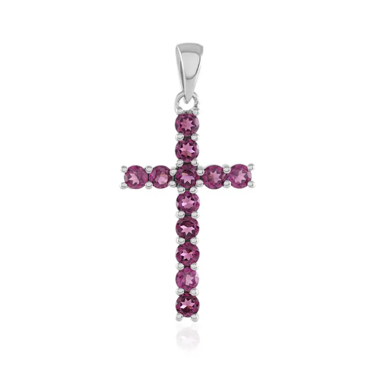 Rhodolith-Silberanhänger