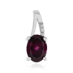 Rhodolith-Silberanhänger